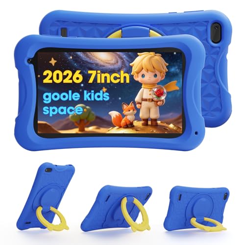 DigiLand Android Niños Tablet 7 Pulgadas,4GB RAM + 32GB ROM (Ampliable), Control Parental, Apps Infantiles Preinstaladas, Cámara Dual, con Funda Protectora (Cargador no Incluido)