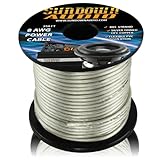 Sundown Audio CBL-8S250 8 AWG Power Cable – 250FT Spool, Silver Tinned OFC Copper, 805 Strands, Ultra-Flexible PVC – High Current Car Audio Amplifier & Subwoofer Wire (Silver)