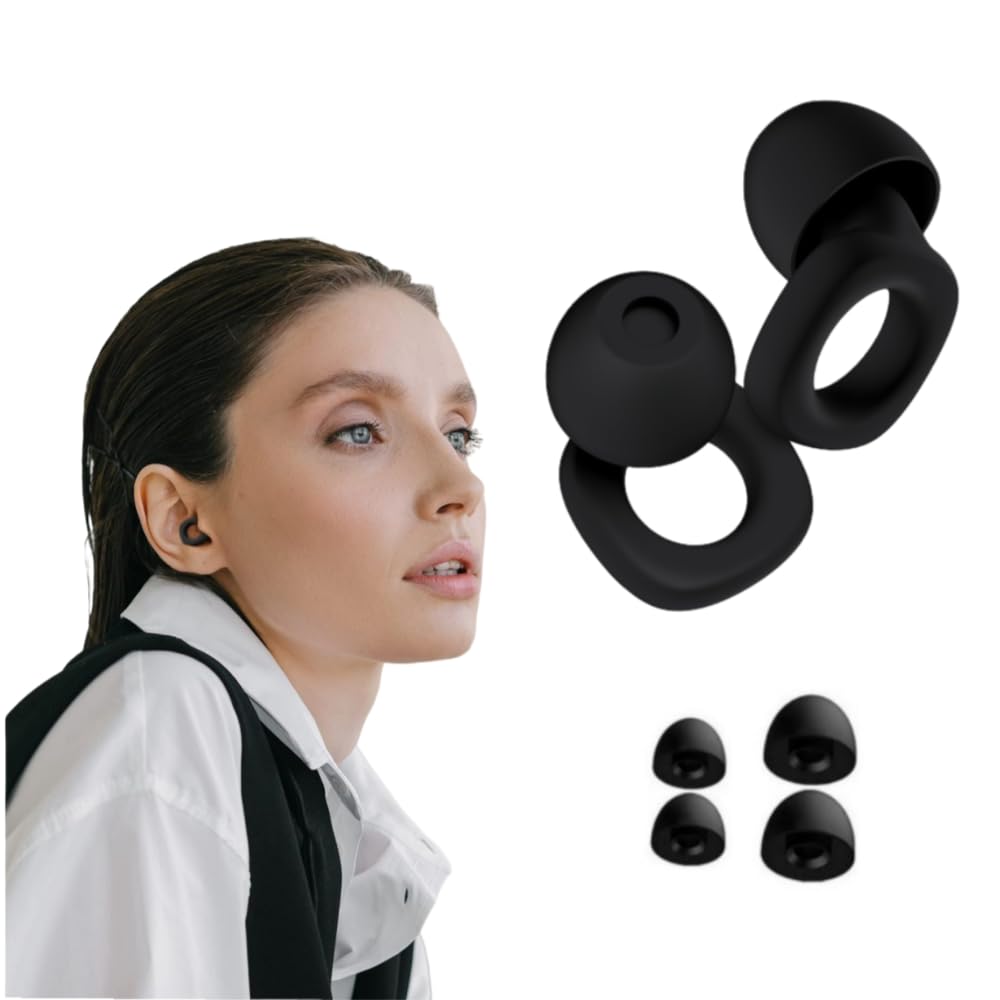 Kofati Quiet Ear Plugs For Noise Reduction Super Soft,Ear Plugs For Noise Ear Protection Ear Plugs For Sleep, Flexible Silicone For Sleep-4 Ear Tips In S/L Black Kofati Quiet Ear Plugs For Noise Reduction Super Soft,Ear Plugs For Noise Ear Protection Ear Plugs For Sleep, Flexible Silicone For Sleep-4 Ear Tips In S/L Black
