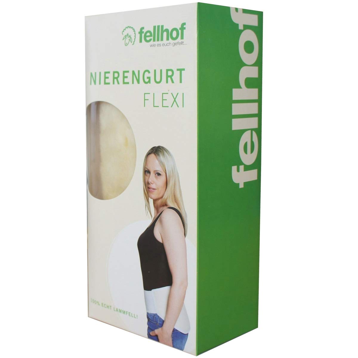Öko Nierengurt (L) für 100-130 cm Umfang - Flexigurt Lammfell Nierengurt Fellgurt Nierenschutz Nierenwärmer