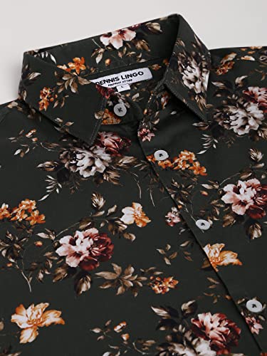 Image of Dennis Lingo Men's Printed Slim Fit Satin Casual Shirt with Spread Collar & Full Sleeves