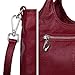 Iswee Women's Genuine Leather Handbag, Medium Satchel Shoulder Bag, Crossbody Hobo Purse with Pockets (Wine)