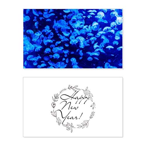 Tarjeta de Año Nuevo Blue Science Nature Jellyfish: inspire con buenos deseos