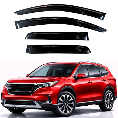 Image of KPY Rain Guards Fit for 2023-2026 Honda Pilot, Out-Channel Window Visors Vent Wind Deflectors 4PC, Car Accessories for 23-26 Pilot