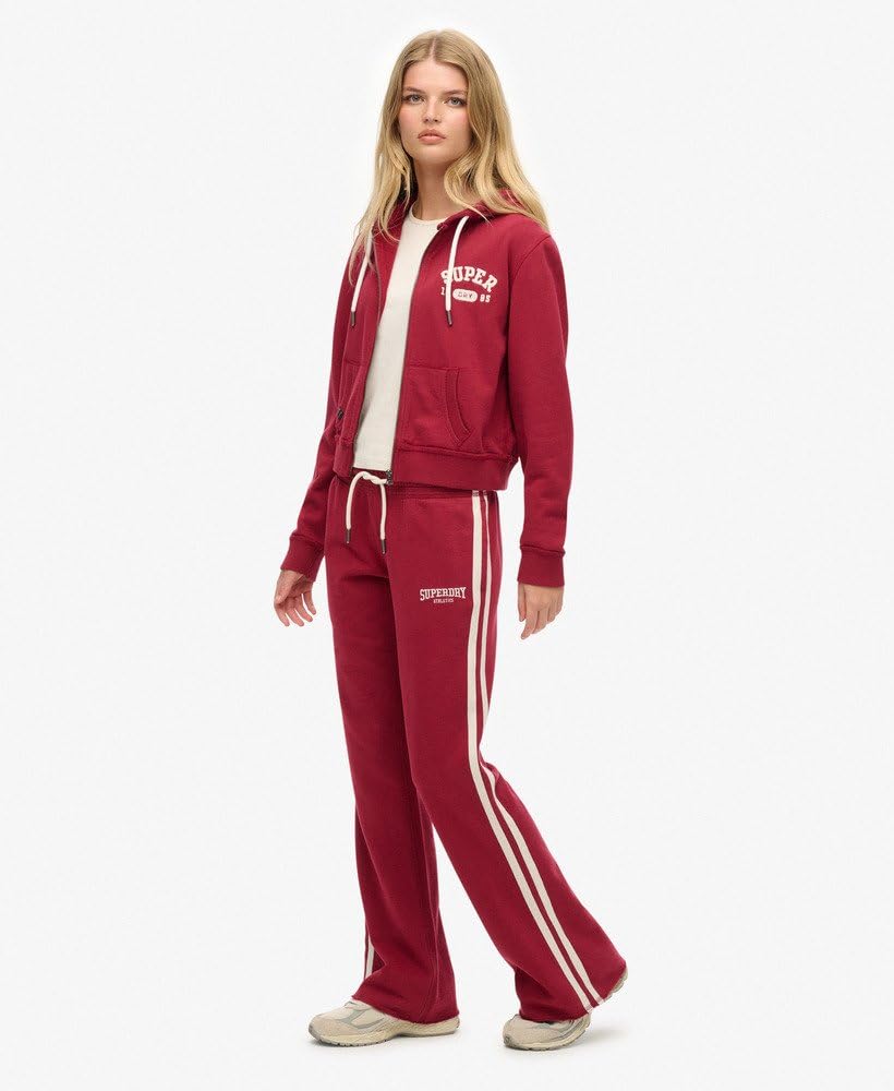 Superdry Damskie spodnie do biegania Athletic z paskami i z koronką