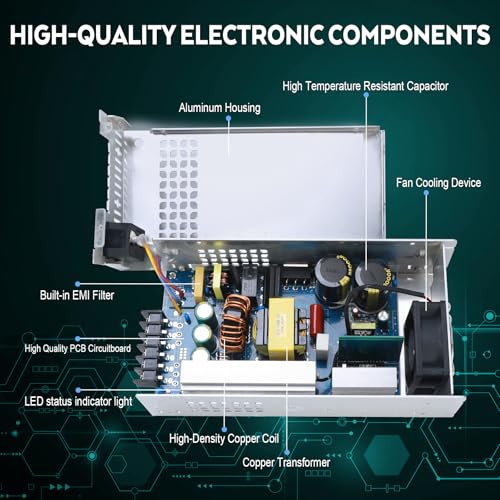 Image of VAYALT DC 12V 83.3A 1000W Switching Power Supply, 110V /220V AC to DC Converter, Universal Regulated Switching, 12V Power Supply for CCTV Camera System, 3D Printer, LED Strip, Computer Project