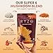 RYZE SUPERFOODS Mushroom Coffee USDA Organic with 6 Adaptogenic Mushrooms and MCT Oil, USA Grown Instant Coffee for Better Energy, Focus, Digestion, Immunity with Lions Mane & Turkey Tail, 30 servings