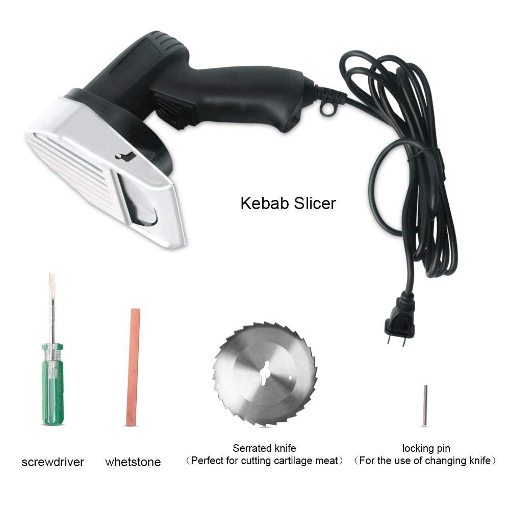Electric Kebab Knife?80W can Adjust the Thickness Electric Kebab Slicer Handheld Turkish Kebab Knife Electric Cleaver Machine, for Home Lamb Pork Chicken