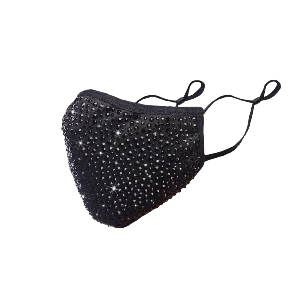 ROSAUI Sparkly Shinny Diamond Glitter Bling Face Masks Rhinestone Party Decorations Brilliant Elastic Bandanas Washable uk Adjustable Fancy Dress Gifts For Her Women Fashion Outdoor Dustproof