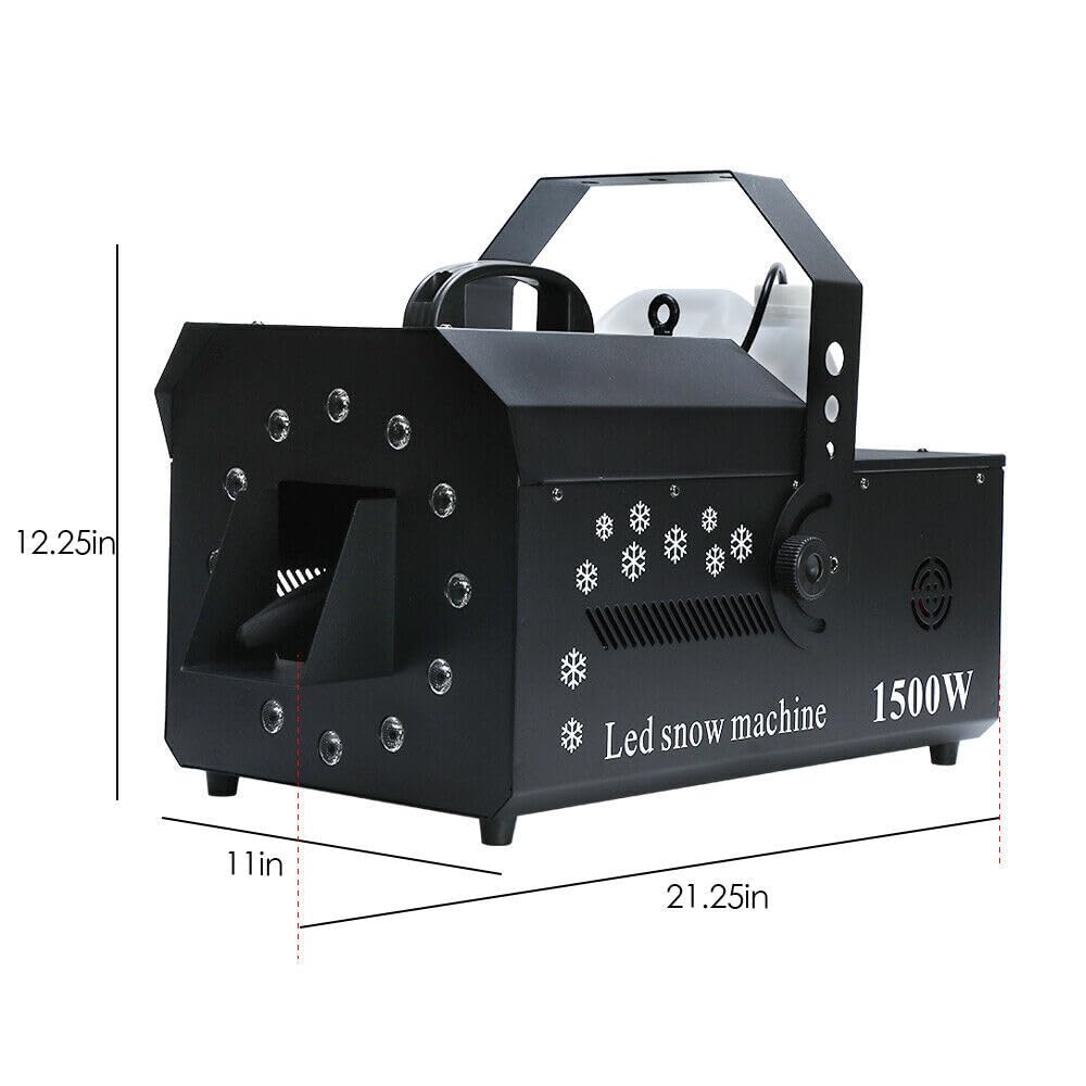 Schneemaschine, 5 L 1500 W LED tragbare Hochwertige Schneematschmaschine, 3-in-1 Schneemaschine Schneeflockenmaschine DMX mit Leichter für Partys,Bühne, Hochzeit