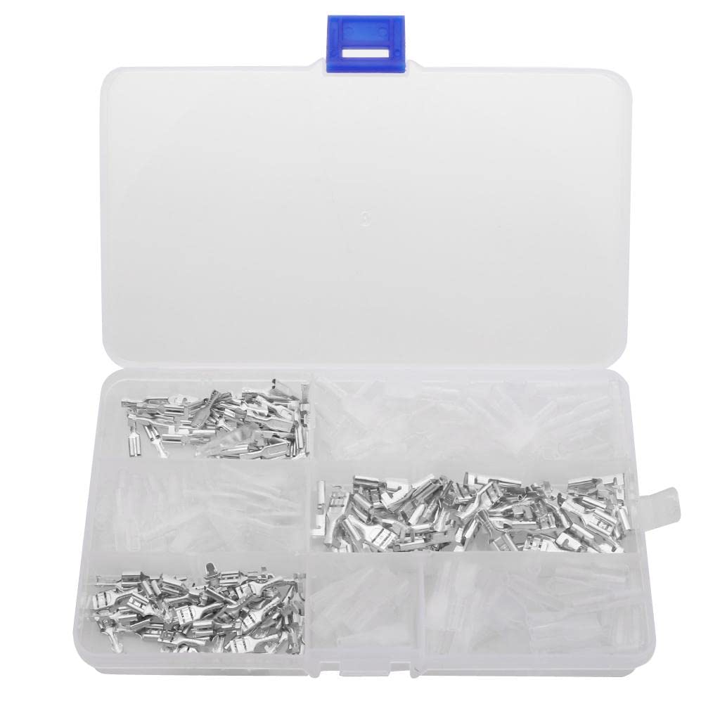 ATORSE™ 150 Sets 2.8Mm 4.8Mm 6.3Mm Female Spade Crimp Terminals With Sleeves Silver|Business & Industrial | Fasteners & Hardware | Fasteners & Hardware-image-45
