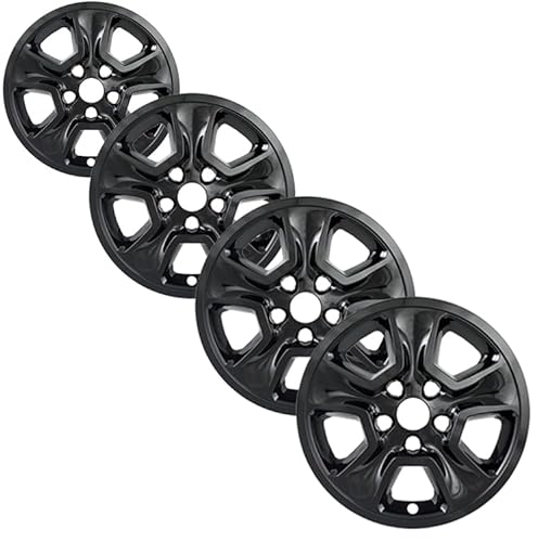 MotorUp America 17 inch Gloss Black ABS Wheel Skins Set Compatible with 2014-2021 Jeep Grand Cherokee Laredo, Limited, Overland, Trailhawk, Summit, SRT, Trackhawk & Impostors for 9135 Wheel Series