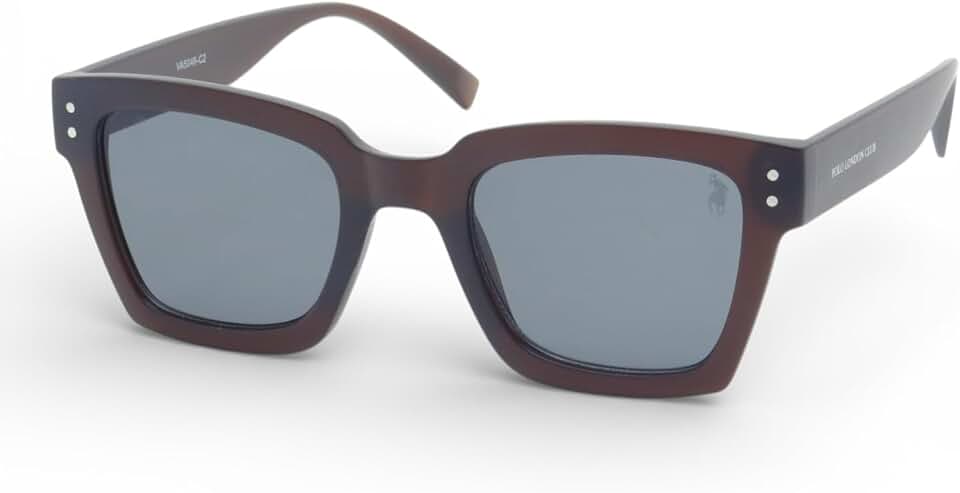 Óculos de Sol Polo London Club Unissex desing quadrado Clásssico, lente Degradê em Policarbonato com Proteção UV400, Kit contém Case e flanela