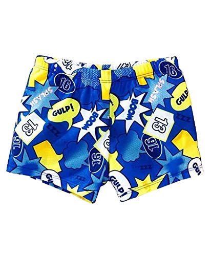 Yellow Bee Boys Printed Swim Shorts with Cap, Blue, XL, 4-6 Years