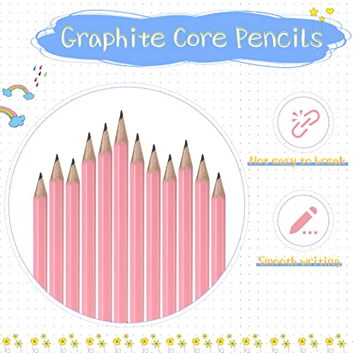 Lápices de golf rosas mini hexagonales 24 pcs HB miniatura 4