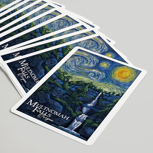Baraja de Poker Multnomah Falls Van Gogh Starry Night miniatura 5