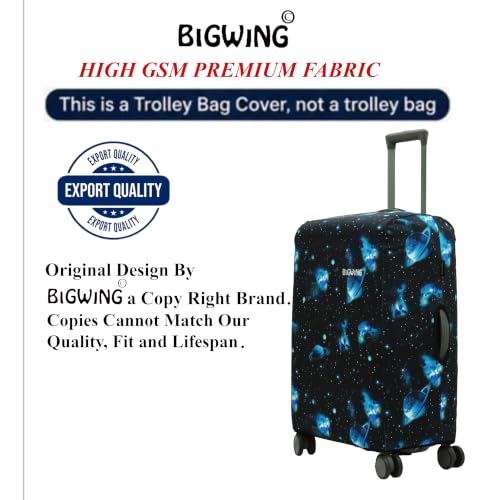 Image of BIGWING Protective Luggage Cover in Polyester Fabric with Galaxy Print for | Large Size 28' inch 75 cm | Hard Luggage (Fiber) Trolley Bag Cover