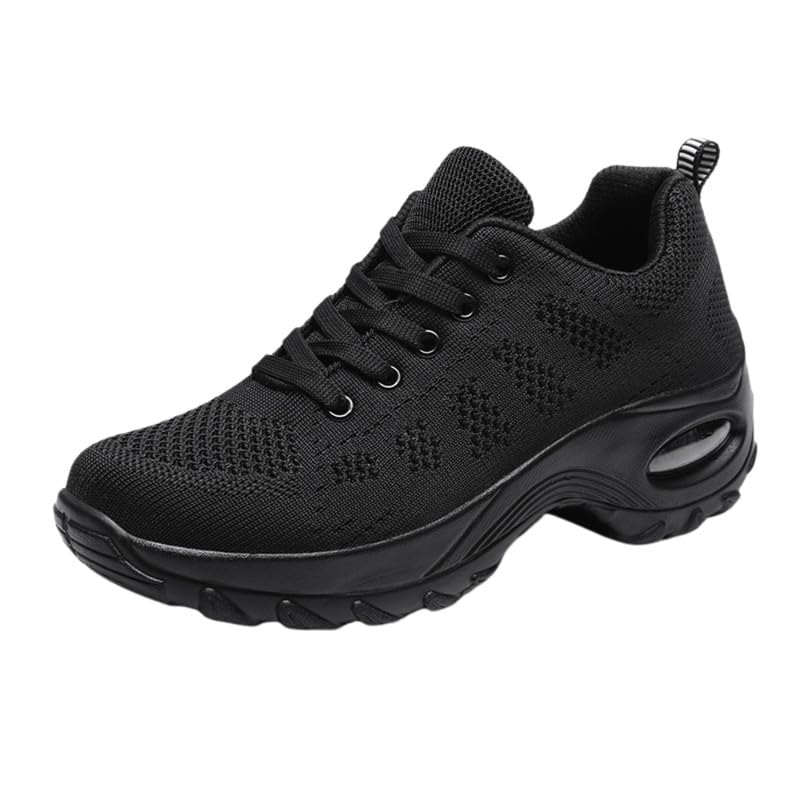carl vinson Women’s Breathable Mesh Shoes – Stylish Height-Increasing Slip-On Shoes for Comfort & Elegance| 39 | All Black-picture-23