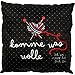 H:)PPY life 46737 - Cuscino di peluche con scritta "Komme was Wolle", 25 x 25 cm