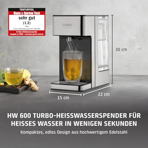 CASO HW 600 - Heißwasserspender - Testurteil: sehr gut - heißes Wasser in Sekunden, spart bis zu 50% Energie gegenüber einem Wasserkocher, für Babynahrung geeignet