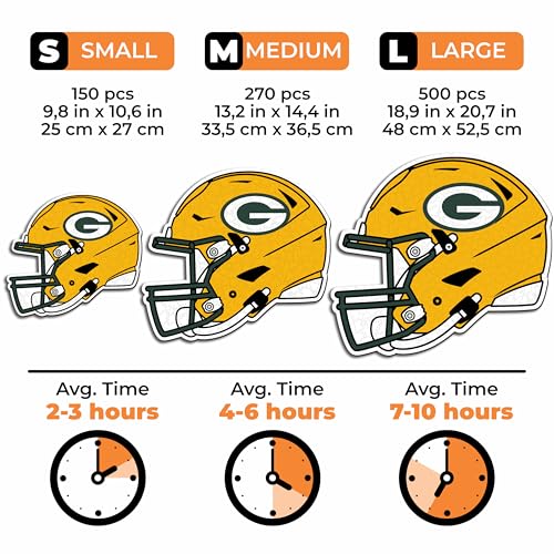 Iconic Puzzles, Green Bay Packers Helmet, Wooden Puzzle officially licensed NFL, 100% sustainable - Image 4