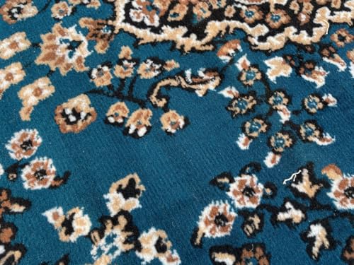 Image of TTC THREAD & TEXTURE CARPET Traditional Comfort: Power-Loomed Carpets for Living Room- Every Space Area Rug Color Blue Size 6x8 Feet (180x235cm)