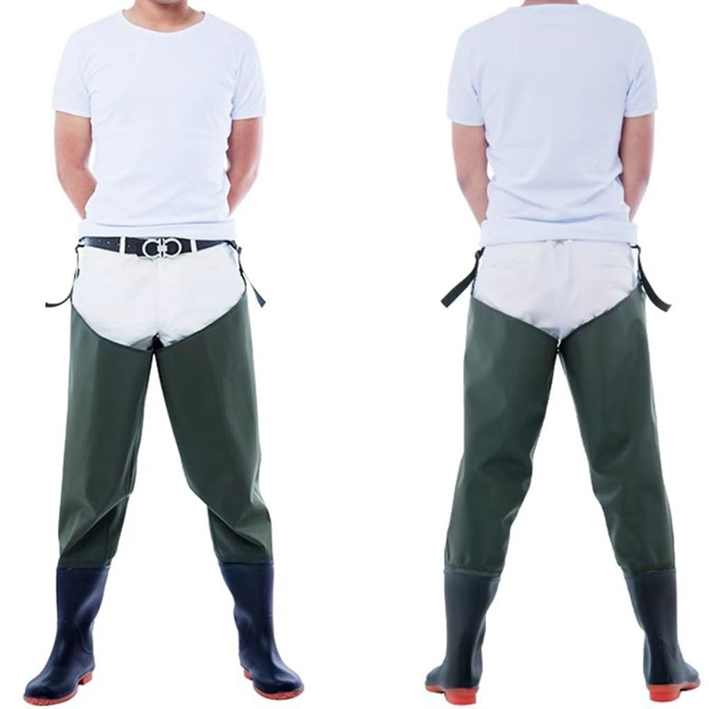 IBOWZ Waders Pesca Stivali da Pescatore in PVC Impermeabili per Adulti e Adolescenti, Stivali da Caccia Antiscivolo Morbidi e Comodi