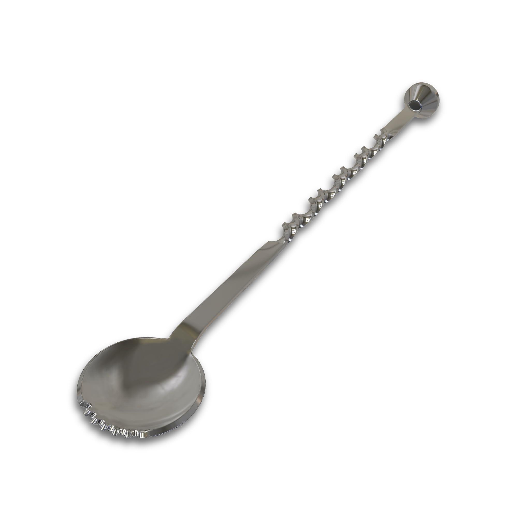 – Rattleware 11.5"" Stainless Steel Elegant Swirl Stem Design Cocktail Spoon – Spiral Muddler Bar Tool with Long Spoon Stirrer – Elegant Coffee Stirrer for Barista Accessories, Drink Mixing