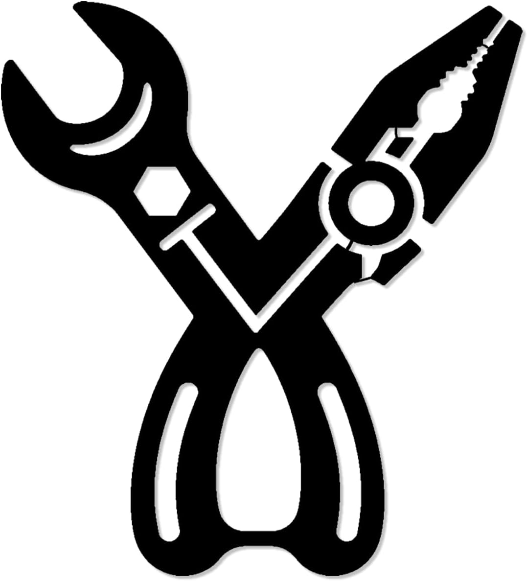 Tool Wrench and Plier Silhouette Metal Wall ArtWallArt DecorMetal Outdoor DecorMetal SignsIndustrial ArtworkExquisiteHome Decor For GarageWorkshopOffice12in
