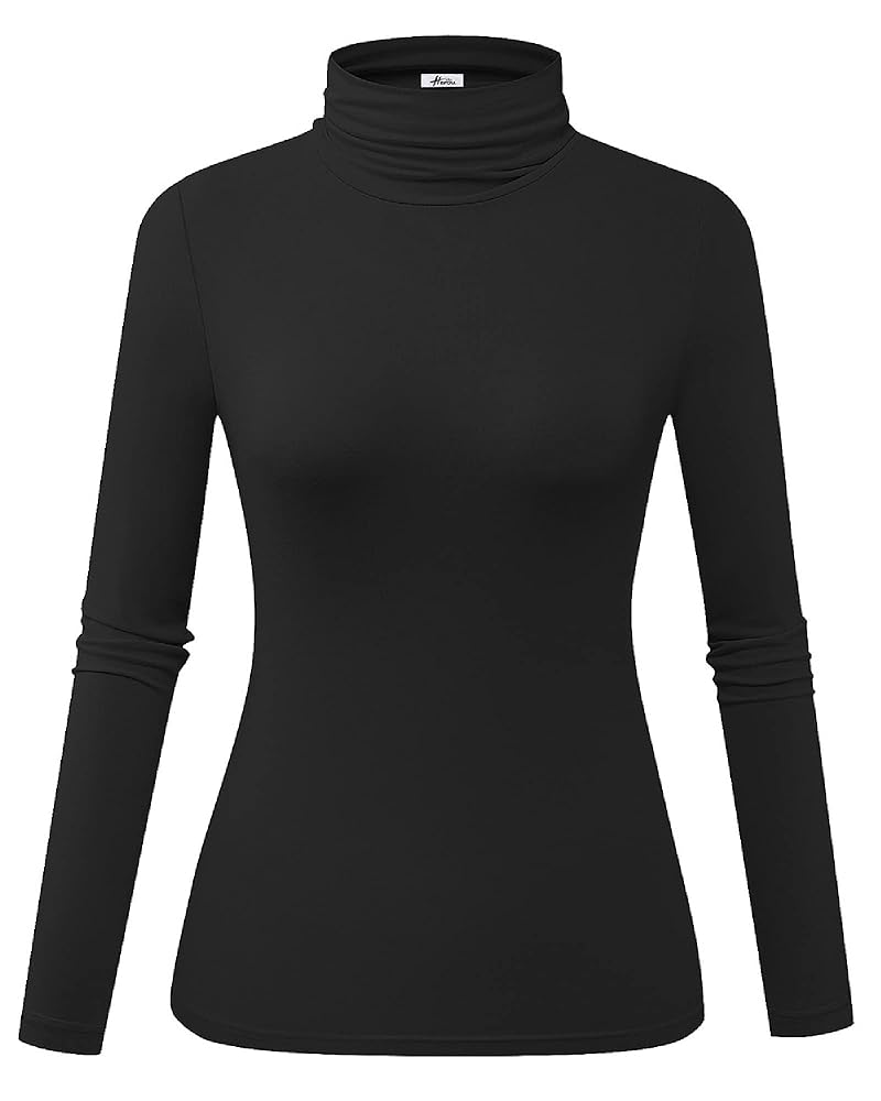 Herou Long Sleeve Mock Turtleneck Stretch Slim T Shirt Layer