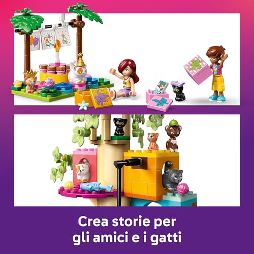 Friends Festa di Compleanno Felina e Casa sull’Albero Giocattolo - Include 2 Mini Bamboline e 5 Gatti, Tavolo Girevole, Pignatta e Accessori per Animali - Regalo per Bambine da 6 Anni - 42666 - Lego - Immagine 3