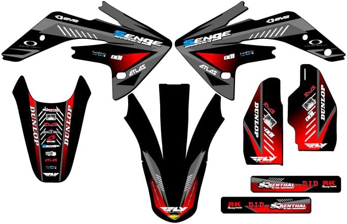 2007-2023 CRF 150 R SURGE Black Senge Graphics Base Kit Compatible with Honda