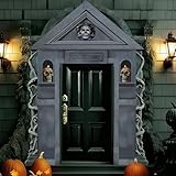 3 Pcs Halloween Cemetery Archway Halloween Cemetery Door Banners Decorations Tombstone Gothic Outdoor Sign Banner Hanging Backdrop Background for Home Wall Haunted House Party Supplies