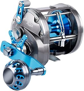 Burning Shark Trolling Reel Saltwater Level Wind Reels, Drag Reels Boat Fishing Ocean Fishing for Sea Bass Grouper Salmon