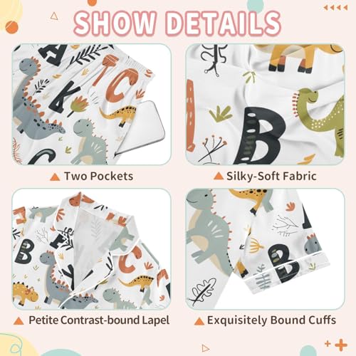 Cartoon Dinosaur Alphabet Letter Pajamas Set Summer Button Down Sleepwear Pjs Sets Comfy Loungewear3