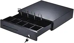 Caja Registradora - Gaveta de Dinheiro Durável e Confiável, 4 Compartimentos para Notas e 5 para Moedas, com 3 chaves, para Pequenas e Grandes Empresas, Caixa registradora