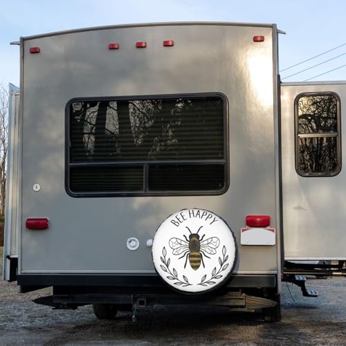 Image of Bee Spare Tire Cover Dust-Proof Wheel Tire Cover Fit Trailer, RV, SUV and Many Vehicle 17 Inch