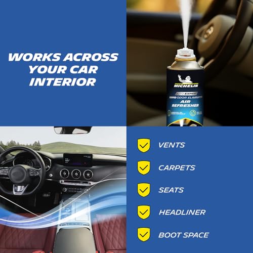 Image of MICHELIN One-Time Use Car Air Freshener (100ml) - Automatic Cabin Odor Eliminator & AC Vent Freshener Spray | Removes Bad Smells, Leaves Long-Lasting Fragrance | Car Interior Cleaning Accessory