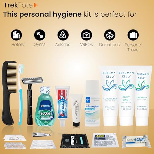 Trektote Travel Toiletry Kit For Men And Women – 20 Piece Set of Travel Size Toiletries, TSA Compliant, Travel Essentials, Includes Shampoo And Conditioner, Body Wash, Oral Care, Toiletry Bag & More - Image 6