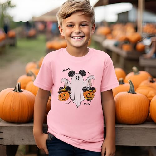 Ritatte Halloween Shirts for Kids Girls Boys Ghost Pumpkin Graphic Shirt Spooky Season T-Shirt Funny Pumpkin Puppet Tees Tops4