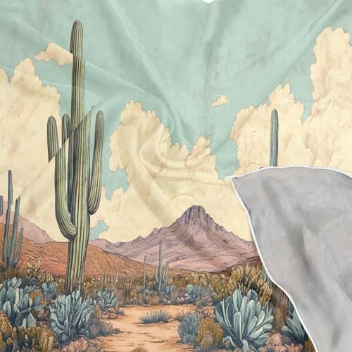 Cactus Silk Like Head Scarf for Women,Soft Fashion Neck Scarf Square Satin Head Scarf 23.6 Inches4