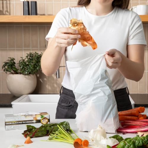 Image of BOS Odor-Sealing Kitchen, Home & Food Small Trash Bags for Waste- Disposable Bags - Scent & Smell Free [Size S, Color White] (90 count, Pack of 2) (180 Bags)★Brand-new packaging!