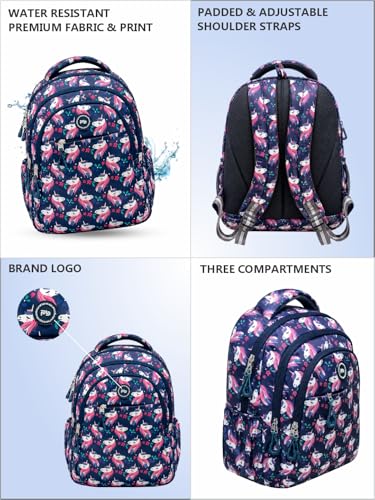 Image of PB Pearlbags Sigma 13L Printed Backpack, 3 Compartments, Bottle Holder, Organizer, Premium Fabric, Water Resistant Anti Theft, School Bag for Boys and Girls