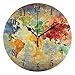 senya Round Colorful World Diversity Map Wall Clock Battery Operated Accurate Sweep Movement,Decorative for Living Room, Bedroom, Office