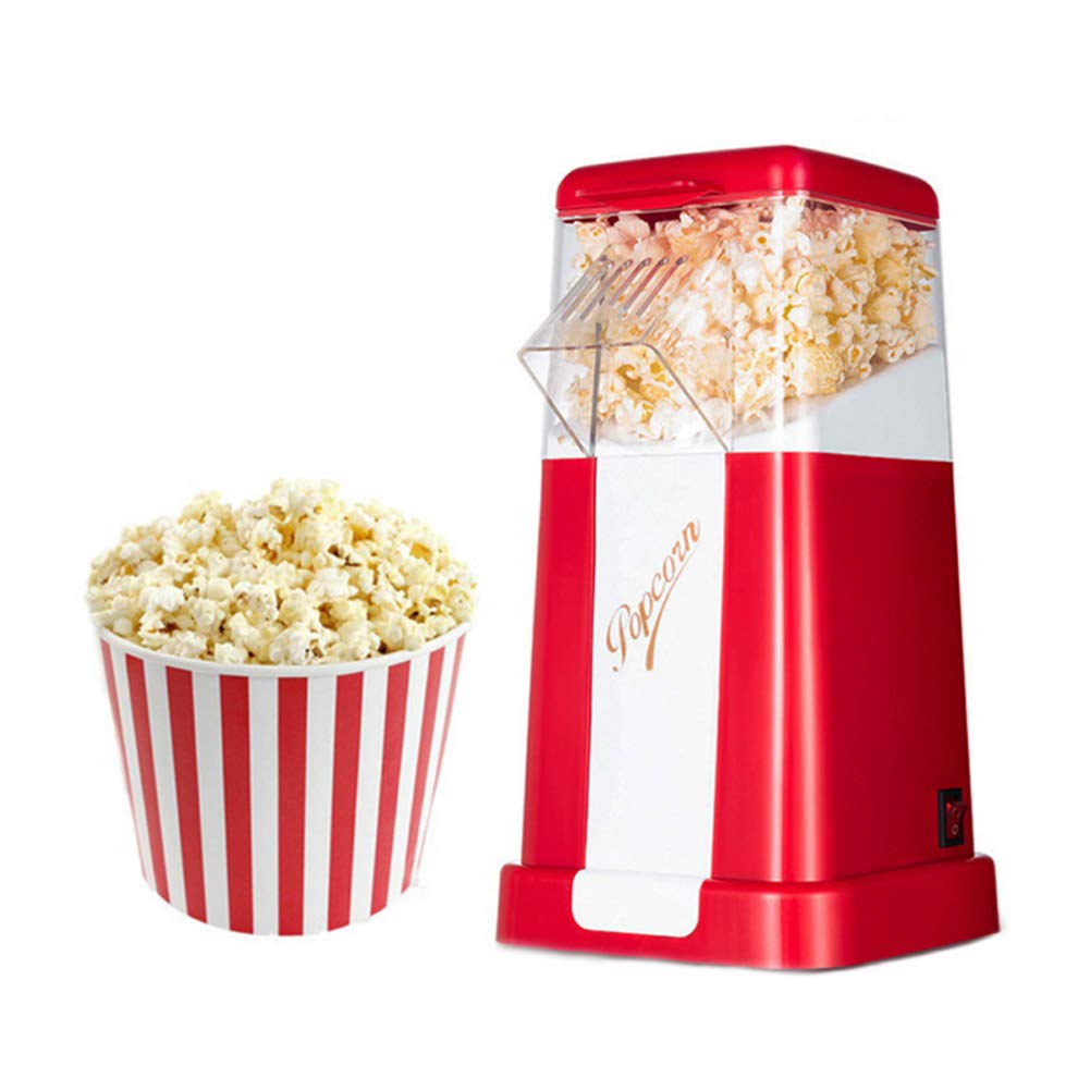 Techking Portable 1200W Electric Automatic Popcorn Popper Machine, Low-Calorie & Fat-Free, Retro Popcorn Machine with Measuring Cup & Removable Lid for Date Night for Kitchen for Parties