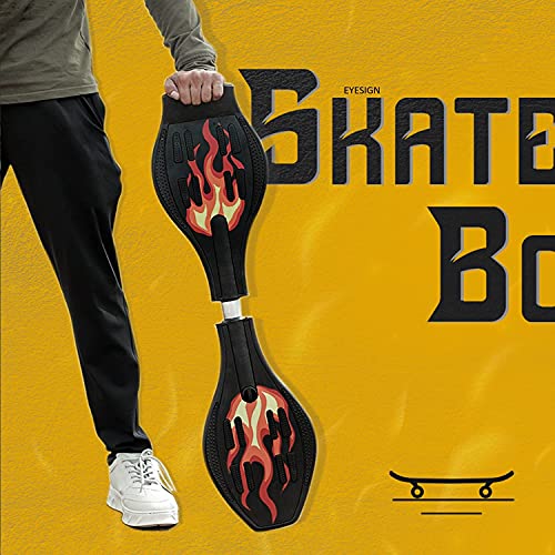 Image of BABAFAB 34 Inch X 9 Inch Waveboard Skateboard with Carry Bag, with 80mm Illuminating PU Wheels (Mix Character Skateboard) (H4-G25B-UMO6)