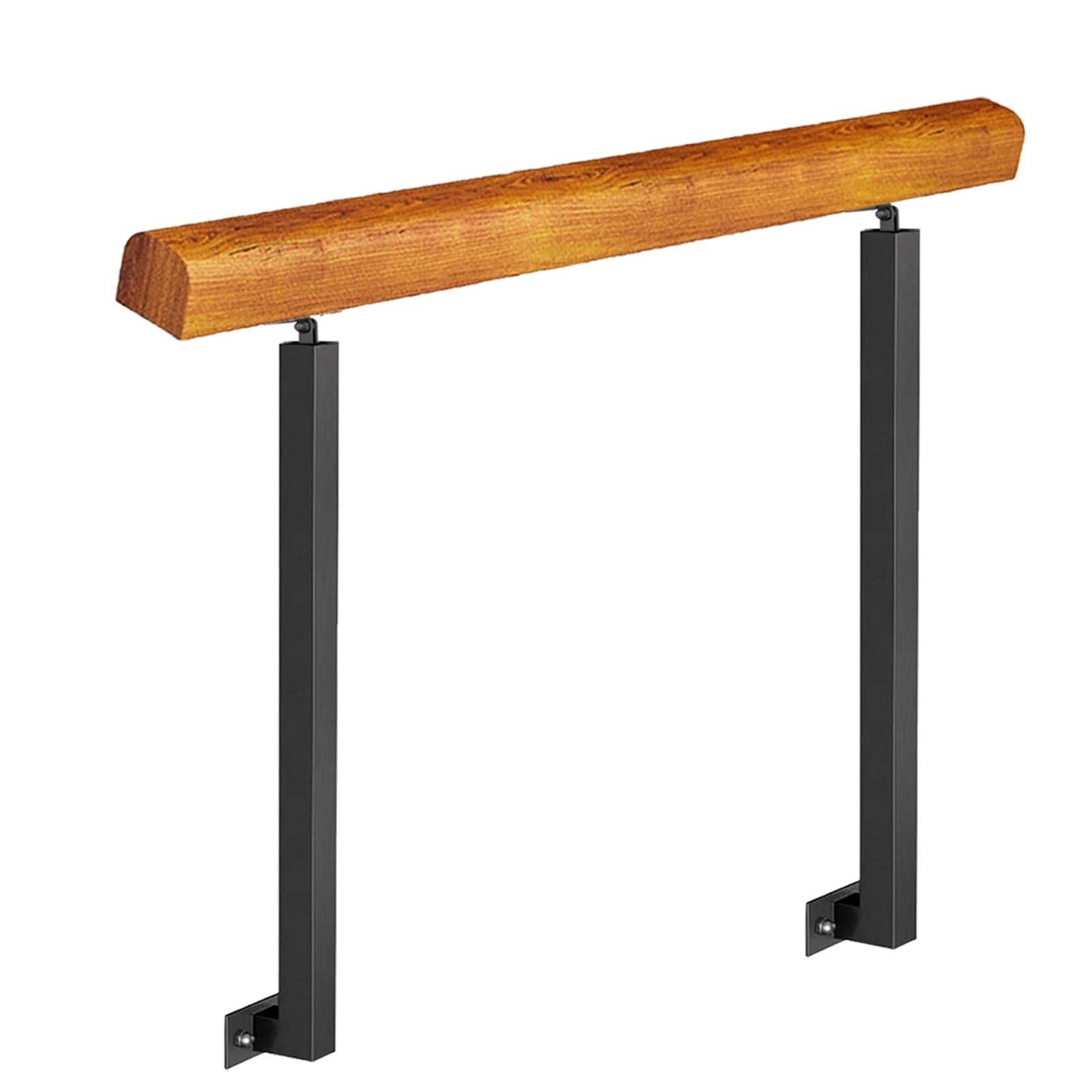 Regulowany il do długich schodów 60-140 cm – kompletny zestaw drewnianych i kutych balustrad do schodów wewnątrz/na zewnątrz, wysokość 85/95 cm, rozwiązanie bezpieczeństwa