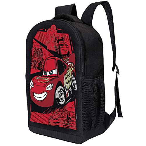 Disney Cars Backpack for Boys, Girls, Toddlers – Lightning McQueen Backpack Red and Black for Kids 16 Inch Air Mesh Padded School Bag (Red Lightning Mcqueen)2
