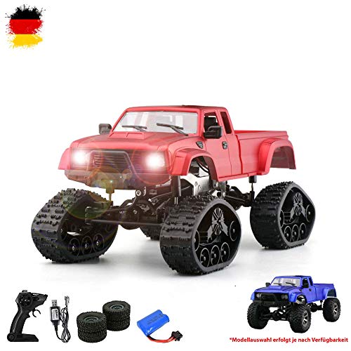 HSP Himoto 2.4 GHz brigamo  4 WD Off Road Truck Crawler Pickup Todoterreno Vehículo Transporter, Cadenas de Nieve y neumáticos Normal, Opcional con cámara Ampliable, Juego Completo de RTF