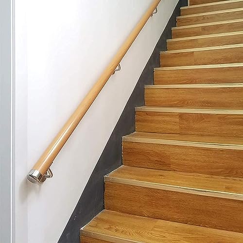 階段手すり手すりキット、滑り止め無垢材階段手すり、Homeainst The Wall 屋内ロフト高齢者手すり手すり廊下サポートロッド、長さ:30Cm-600Cm オプション/330Cm